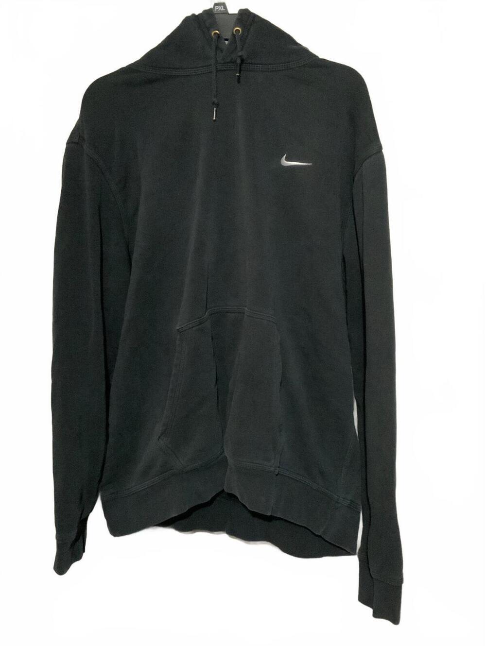 Nike Black Pullover Hoodie with Small White Swoosh Logo